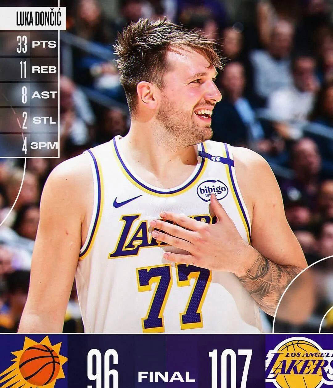 湖人速胜鹈鹕，东契奇在奥运周期关键战接管比赛